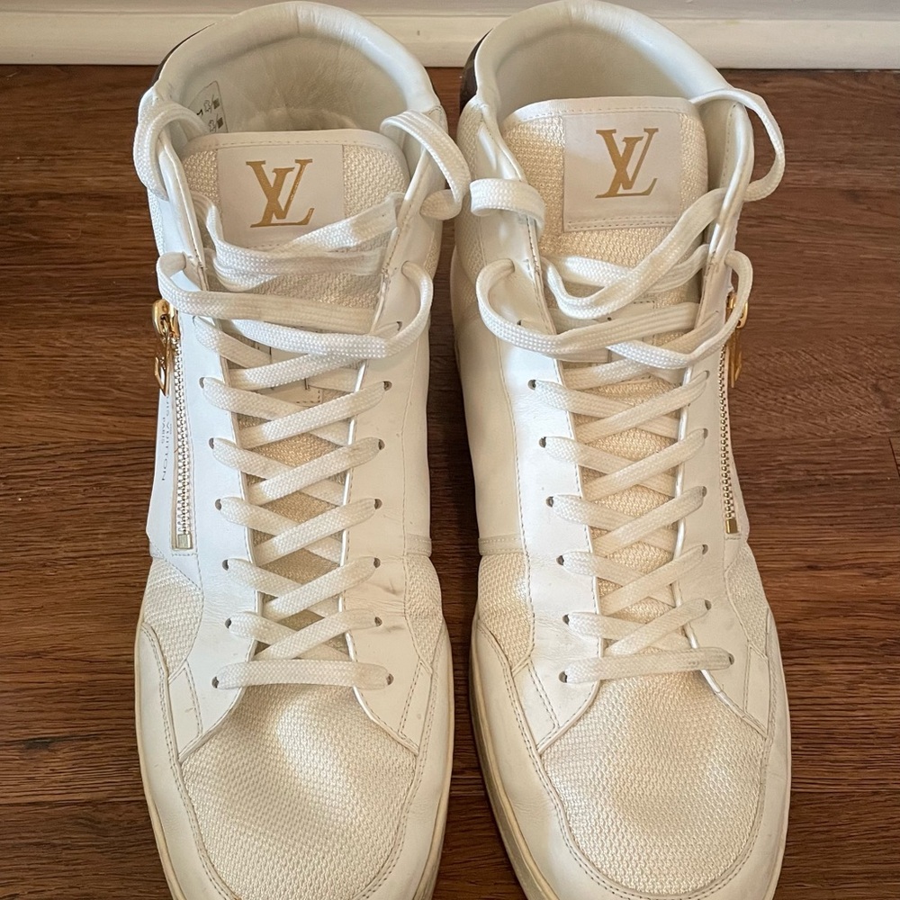 Authentic Louis Vuitton used high top sneakers, Men size 10.5